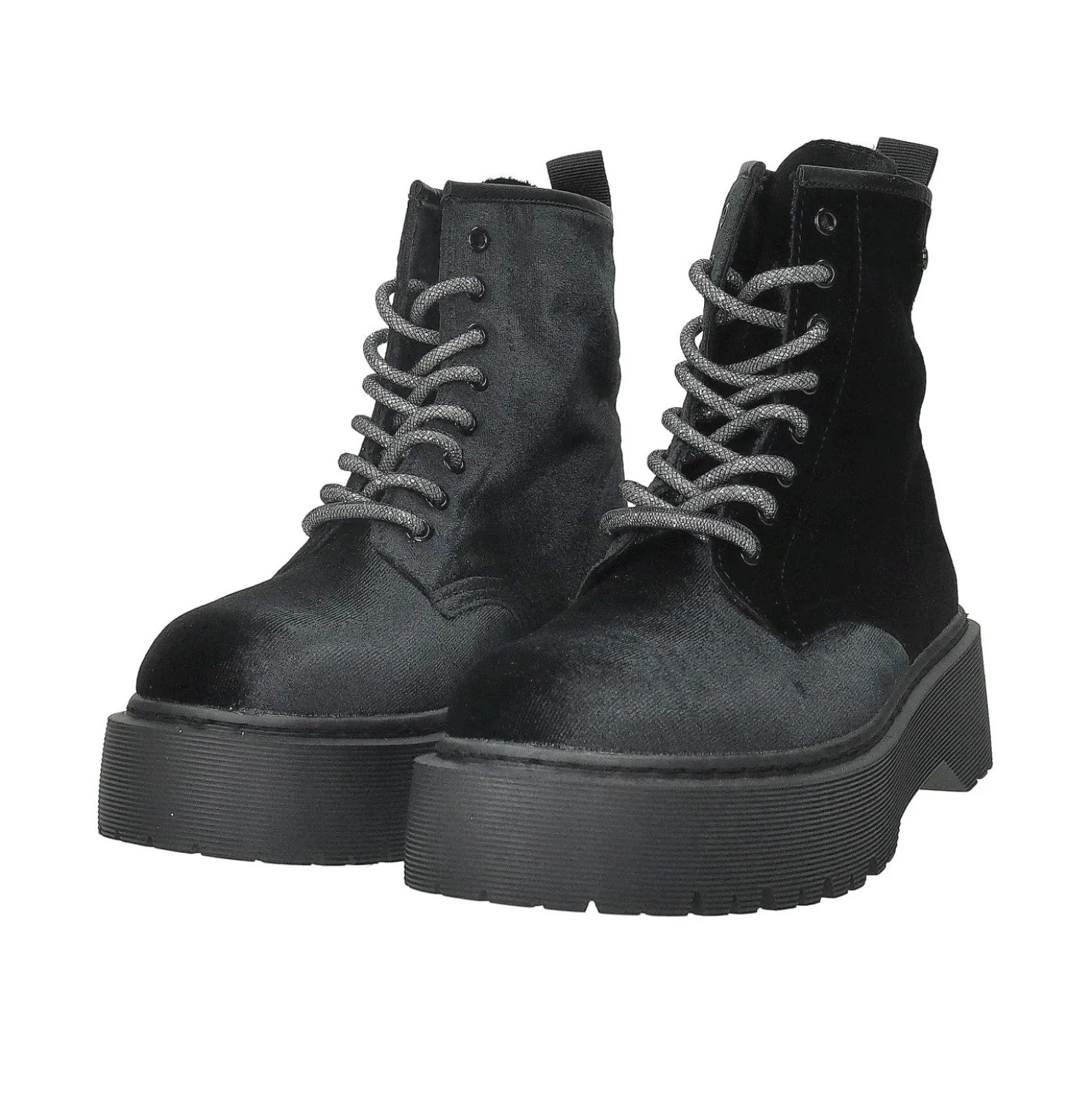 Anfibi con zip frontale.Tacco alto 4cm