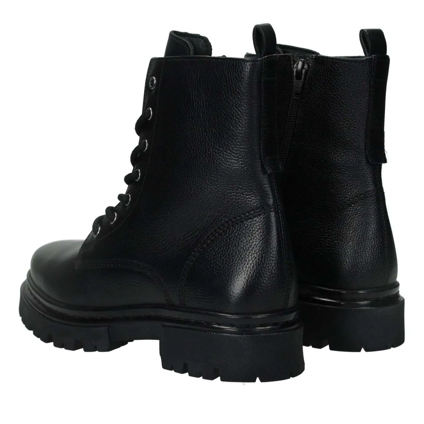 Anfibi in vera pelle.Tacco alto 3cm