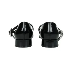 Ballerine con cinturino in strass.Tacco alto 3 cm