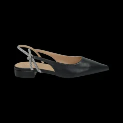 Ballerine con cinturino in strass.Tacco alto 2cm