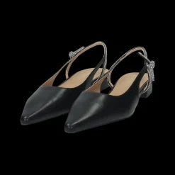 Ballerine con cinturino in strass.Tacco alto 2cm