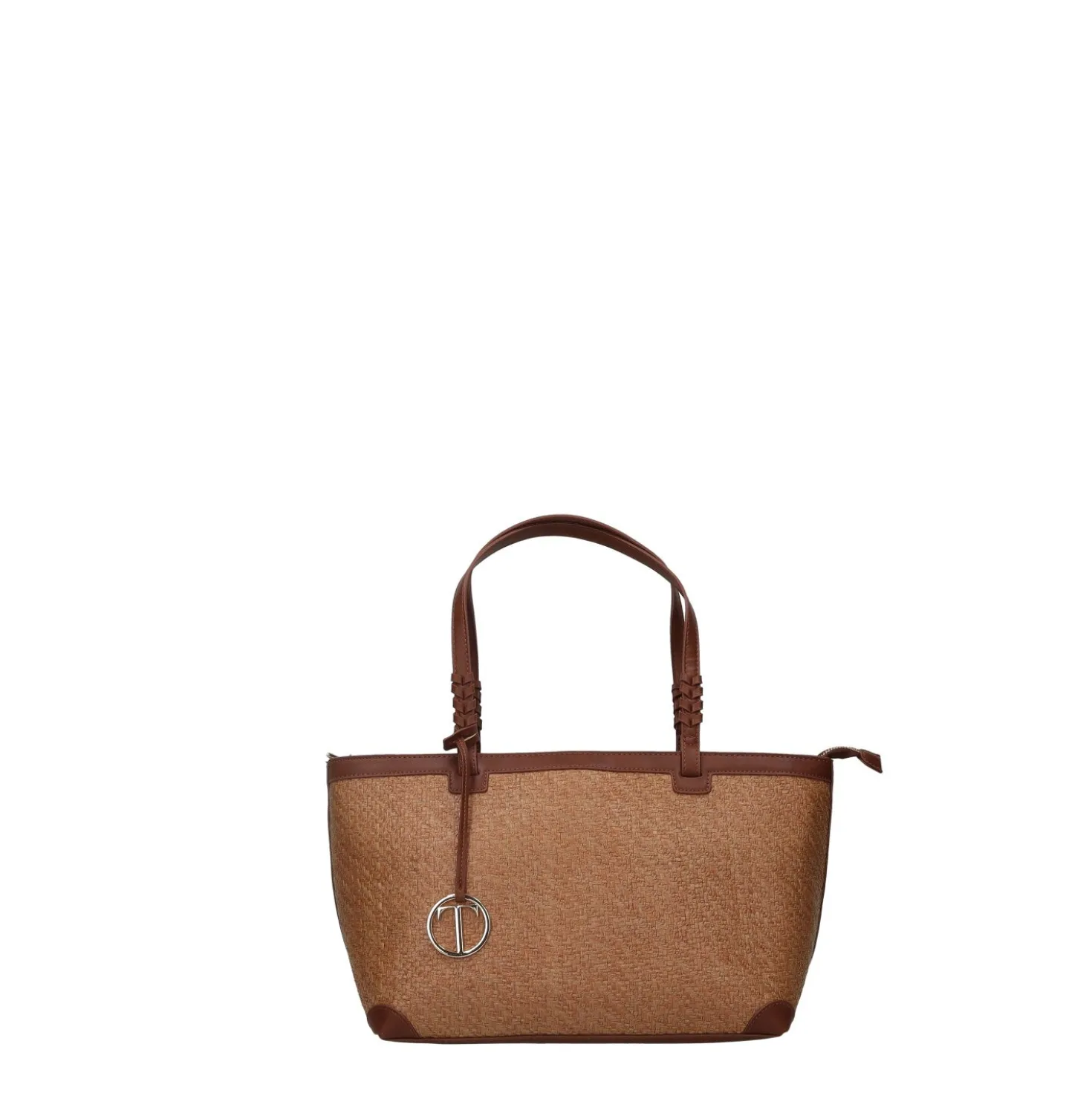 Borsa shopper con manico intrecciato