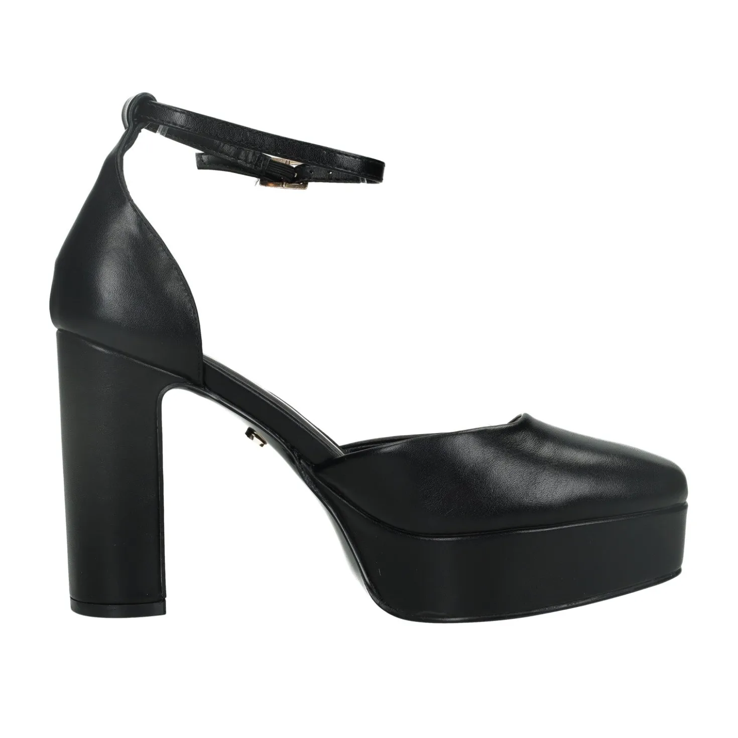 Décolleté in vernice con cinturino. Tacco alto 10cm