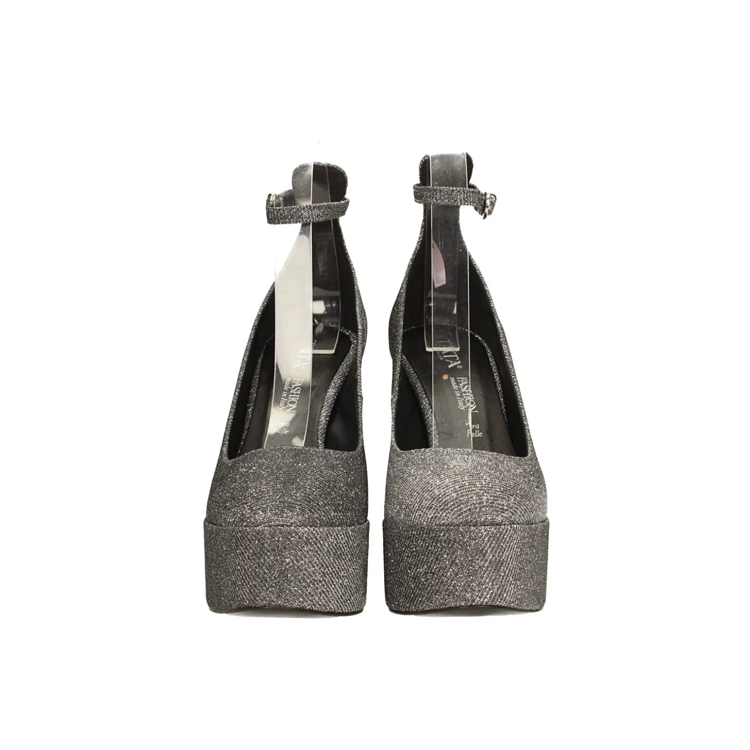 Décolleté platform glitterate. Made in Italy. Tacco alto 13.5cm