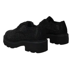 Derby con strass.Tacco alto 4cm