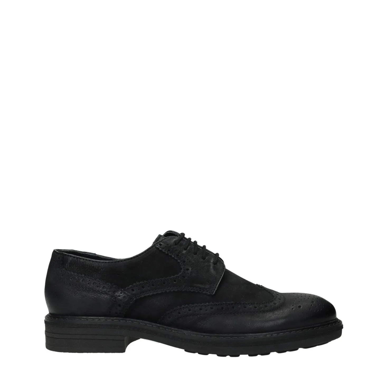Derby semi brogue in vera pelle