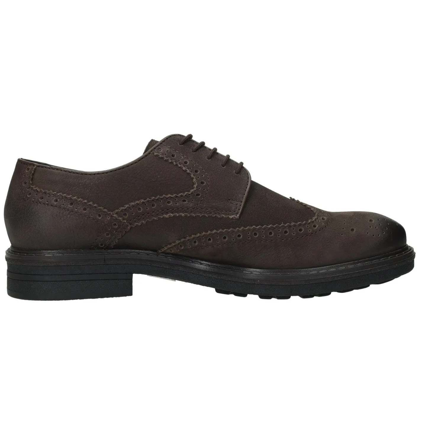 Derby semi brogue in vera pelle