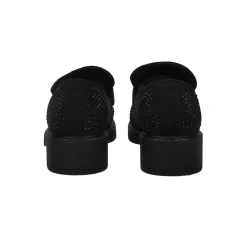 Mocassini con strass.Tacco alto 4cm