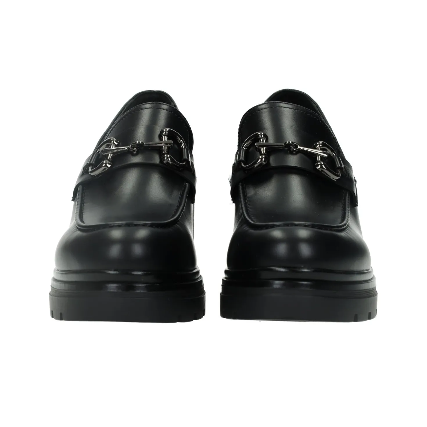 Mocassini donna con morsetto. Tacco alto 6 cm