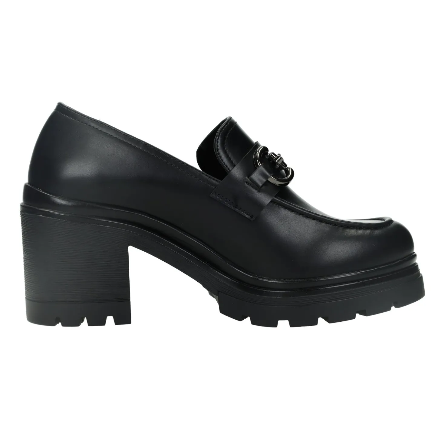 Mocassini donna con morsetto. Tacco alto 6 cm