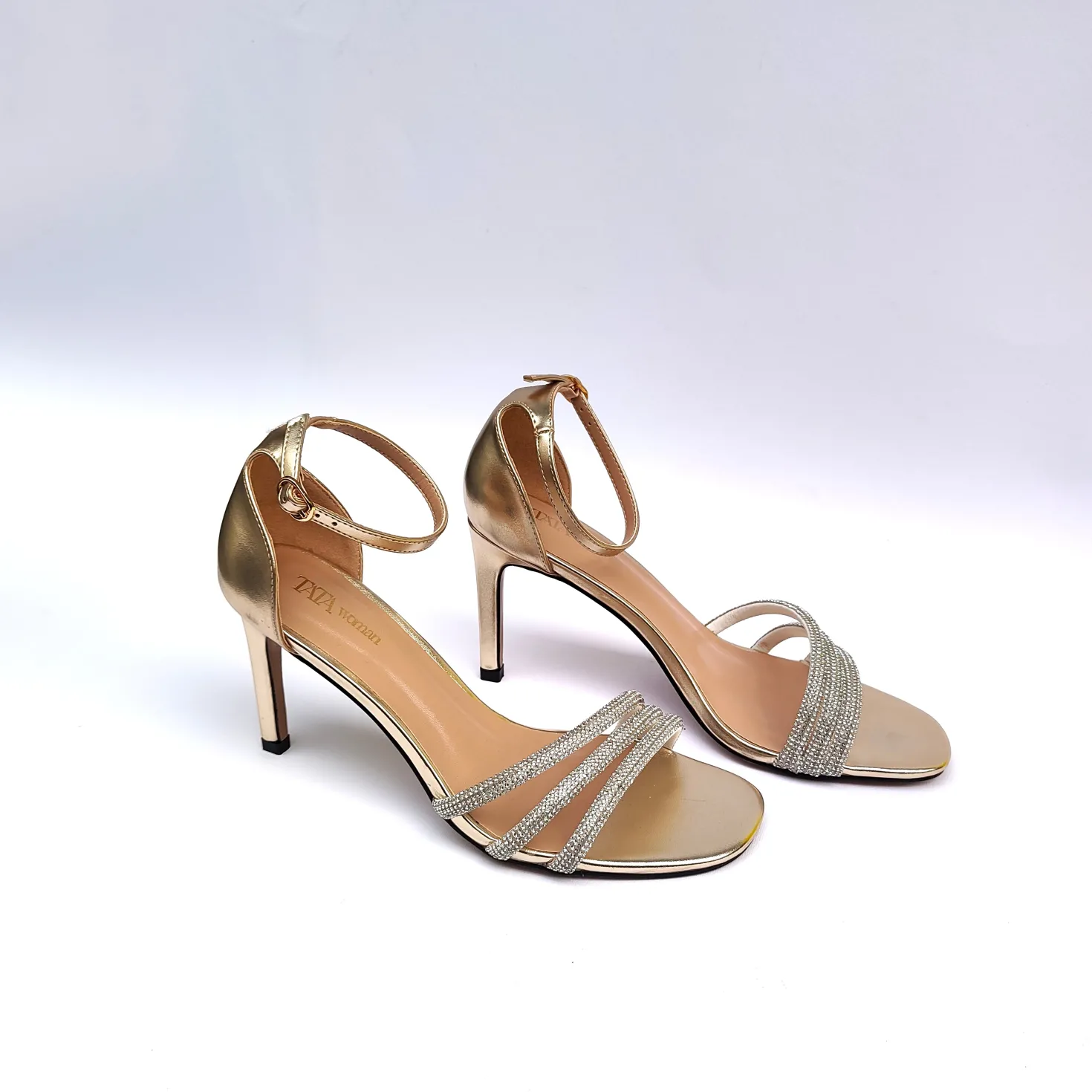 Sandali con listini in strass.Tacco alto 10cm