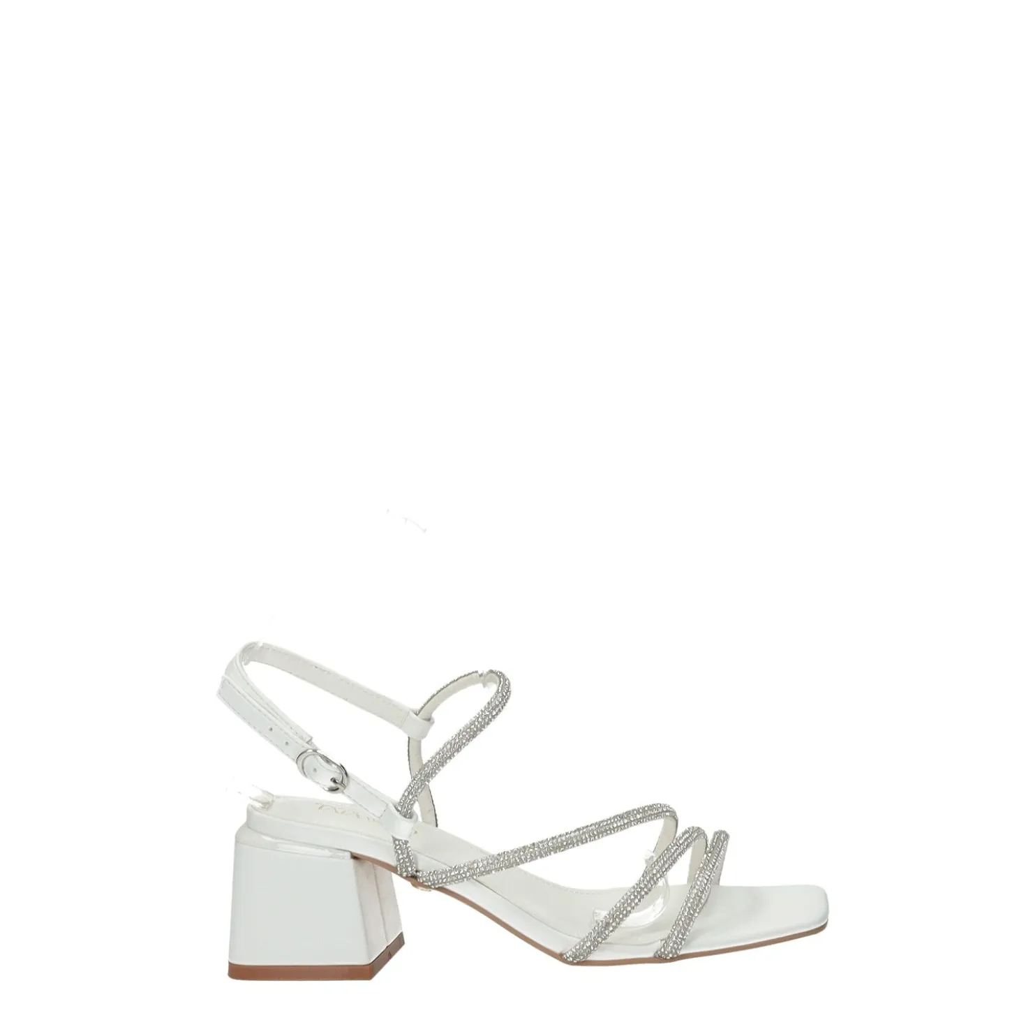 Sandali con listini in strass.
