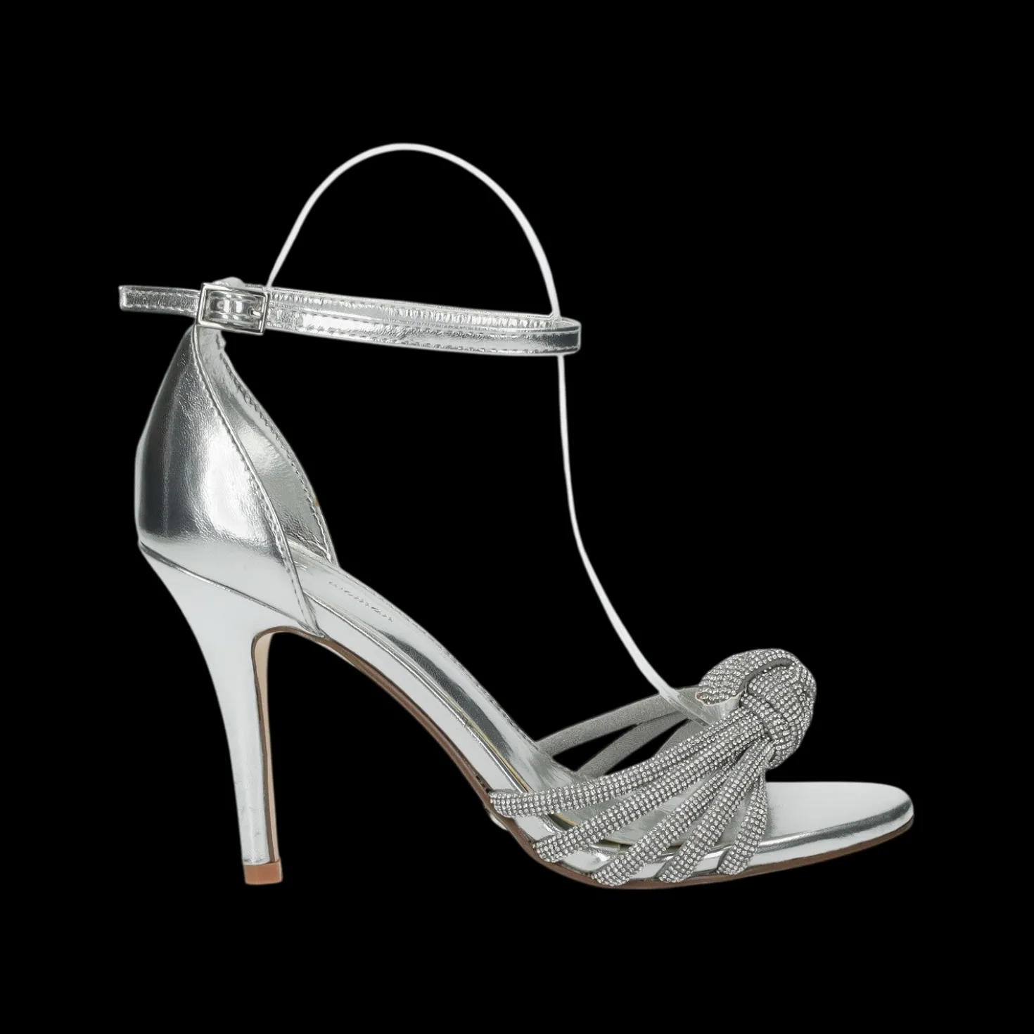 Sandali con nodo in strass. Tacco alto 10cm