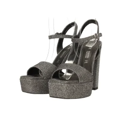 Sandali con plateau glitterati. Made in Italy. Tacco alto 13cm