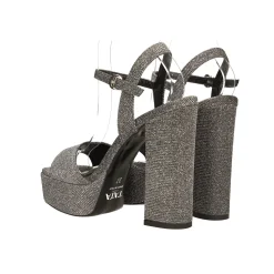 Sandali con plateau glitterati. Made in Italy. Tacco alto 13cm