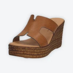 Sandali con zeppa. Made in Italy.Tacco alto 8cm