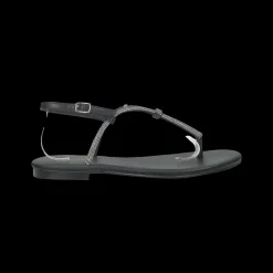 Sandali flat con dettaglio listini in strass.