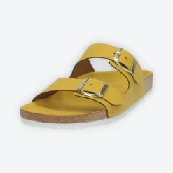 Sandali flat con doppia fibbia. Made in Italy