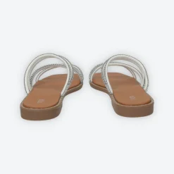 Sandali flat con listini tempestati di strass