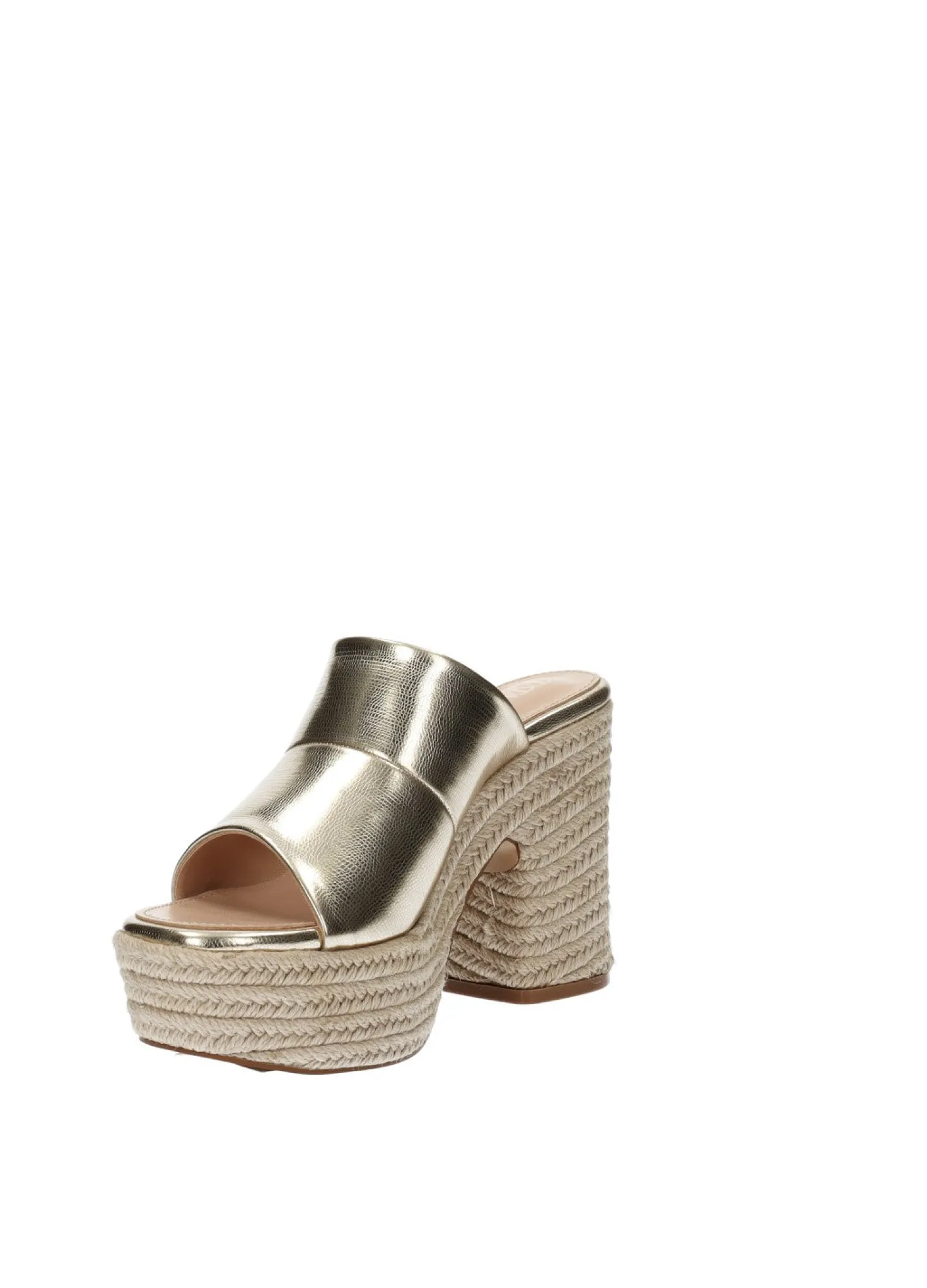 Sandali zeppa tacco in corda