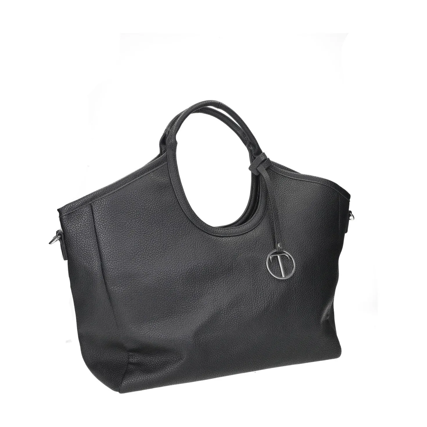 Shopper con doppi manici e tracolla in pelle