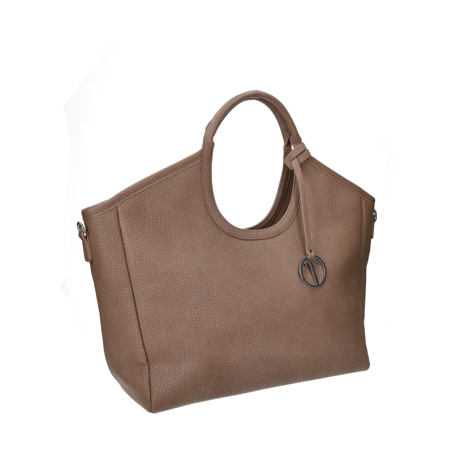 Shopper con doppi manici e tracolla in pelle