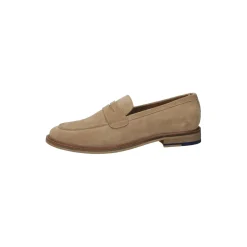 Slip on blu in tessuto scamosciato