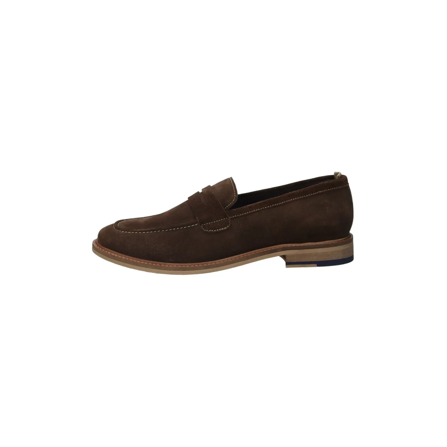 Slip on blu in tessuto scamosciato