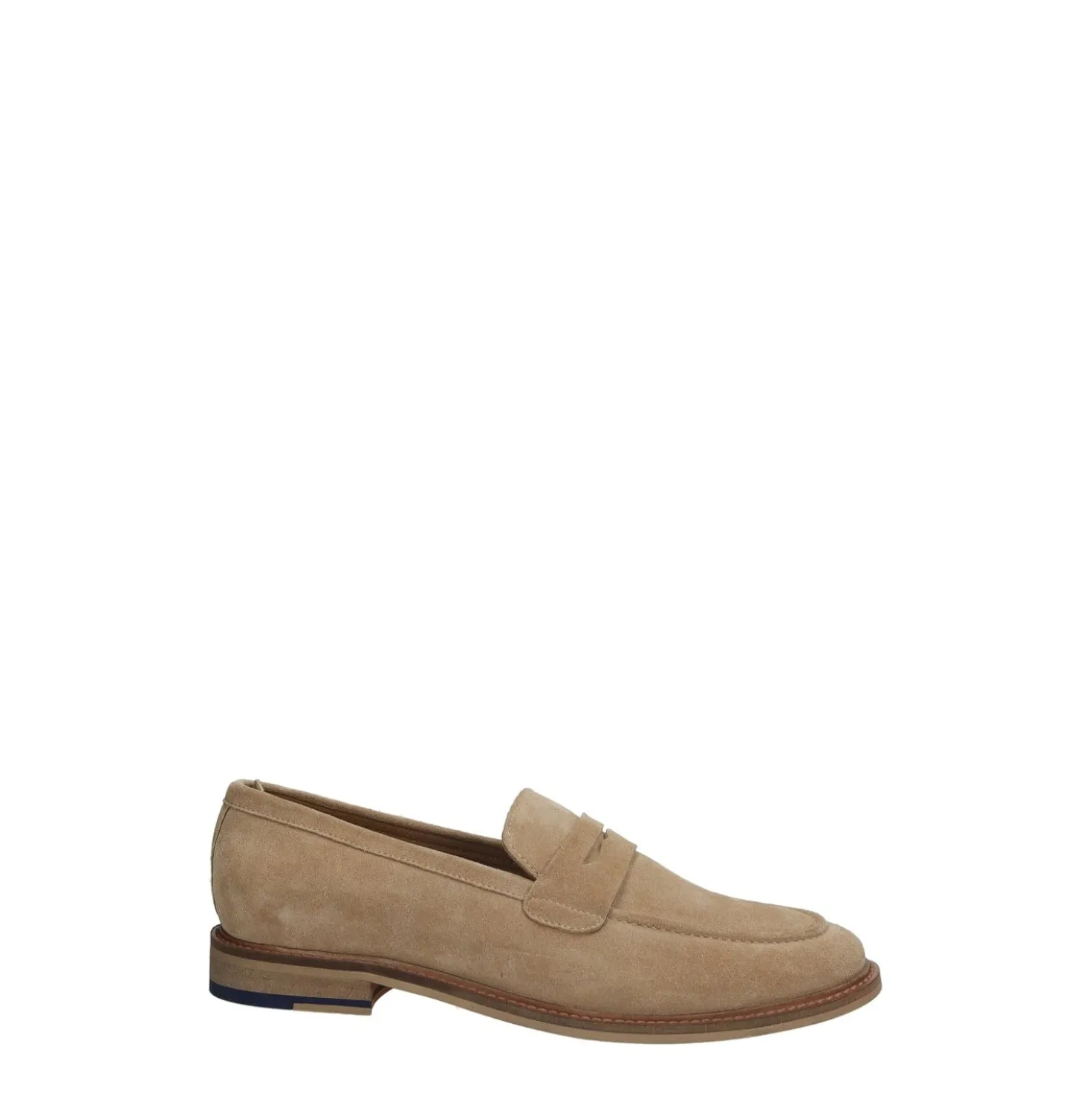 Slip on blu in tessuto scamosciato