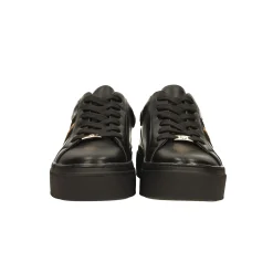 Sneakers con borchie e inserto leopardato