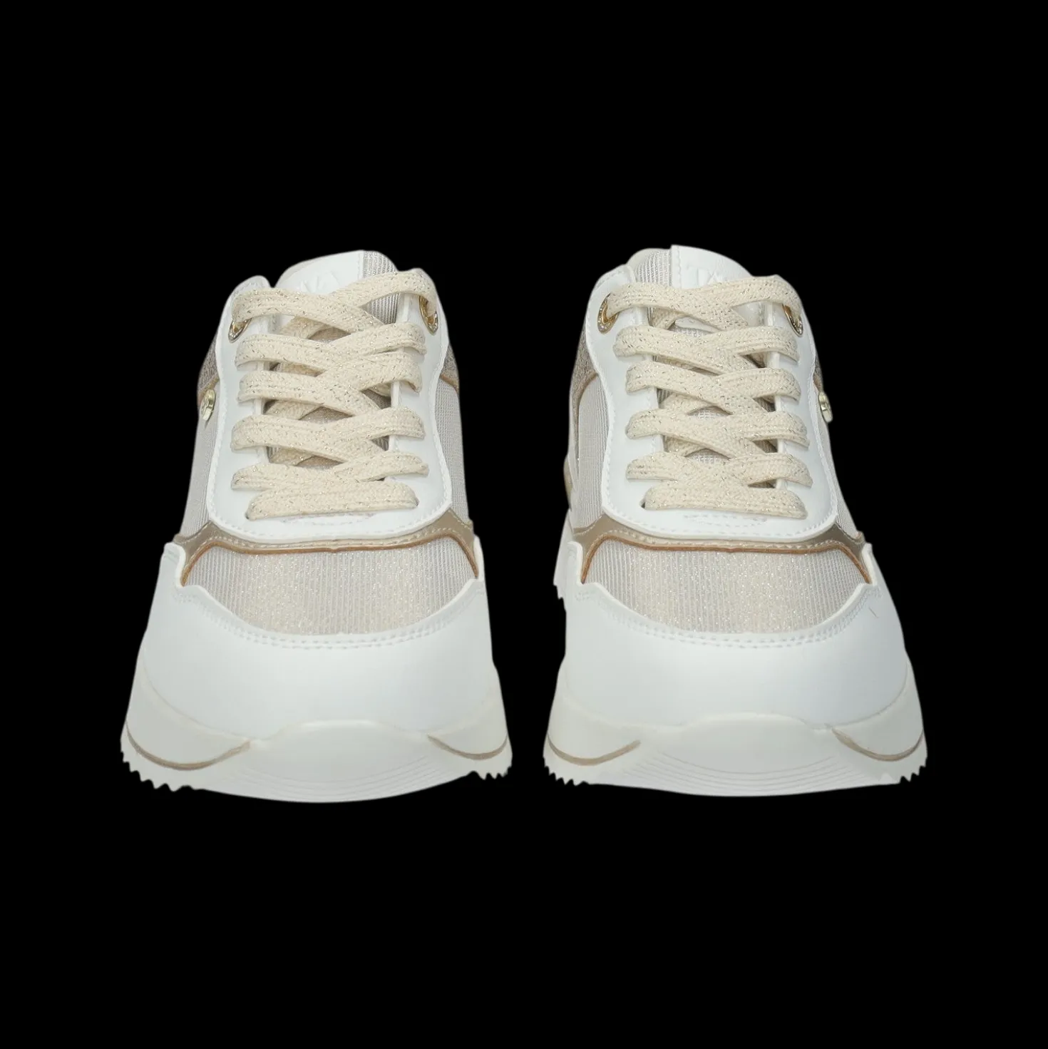 Sneakers con contrasto in glitter.