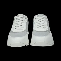 Sneakers con contrasto in glitter.