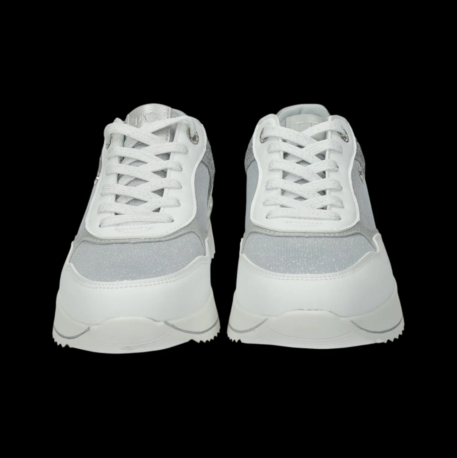 Sneakers con contrasto in glitter.