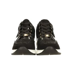 Sneakers con dettagli dorati e strass