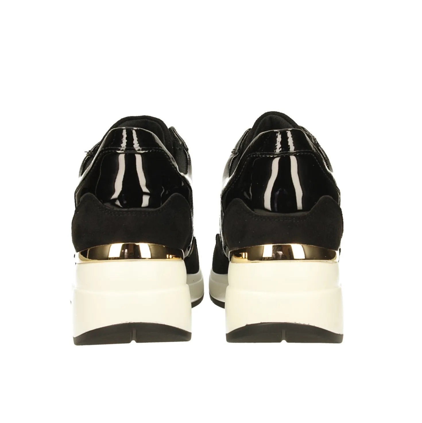 Sneakers con dettagli dorati e strass