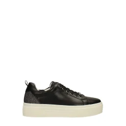 Sneakers con inserto glitterato. suola alta 3.5cm