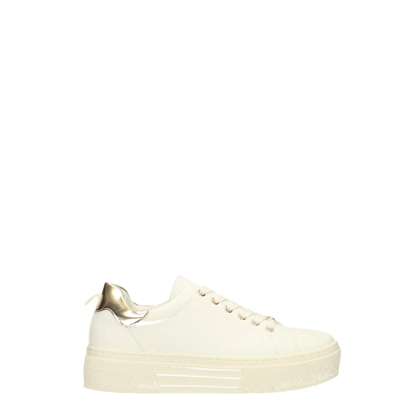 Sneakers con inserto glitterato. suola alta 3.5cm