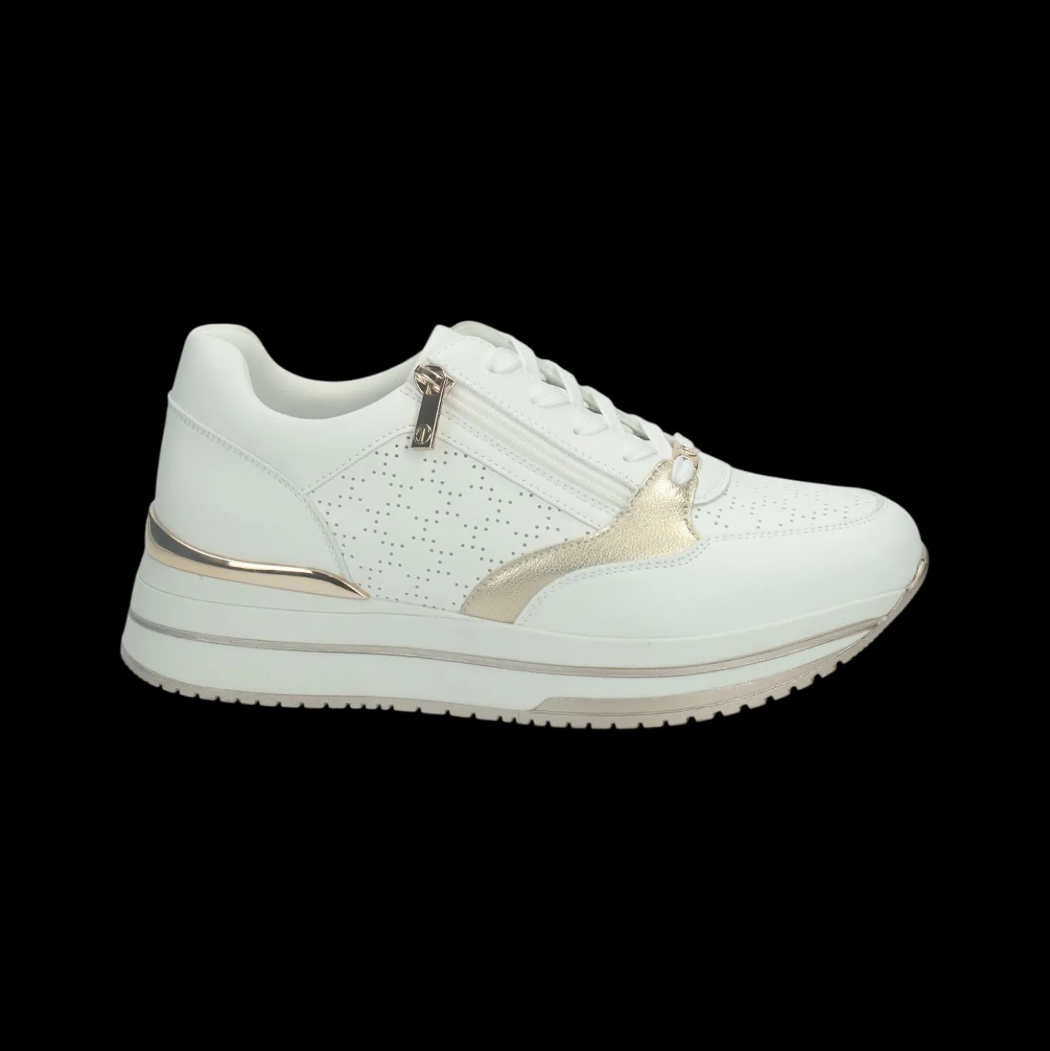 Sneakers con zip laterale.Tacco alto 3 cm