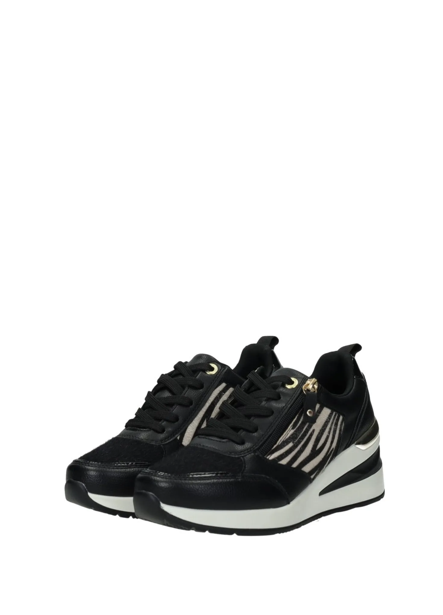 Sneakers donna black/white PU gomma – 1272103B