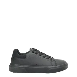 Sneakers in ecopelle con cuciture a vista