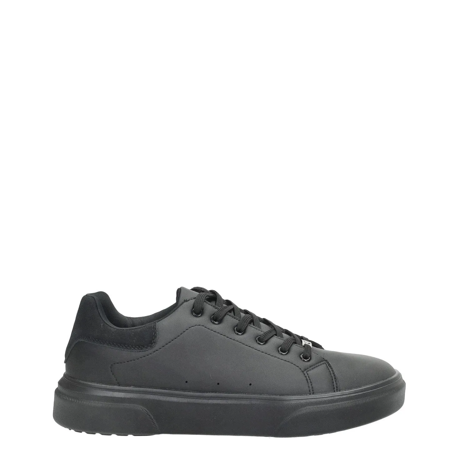 Sneakers in ecopelle con cuciture a vista