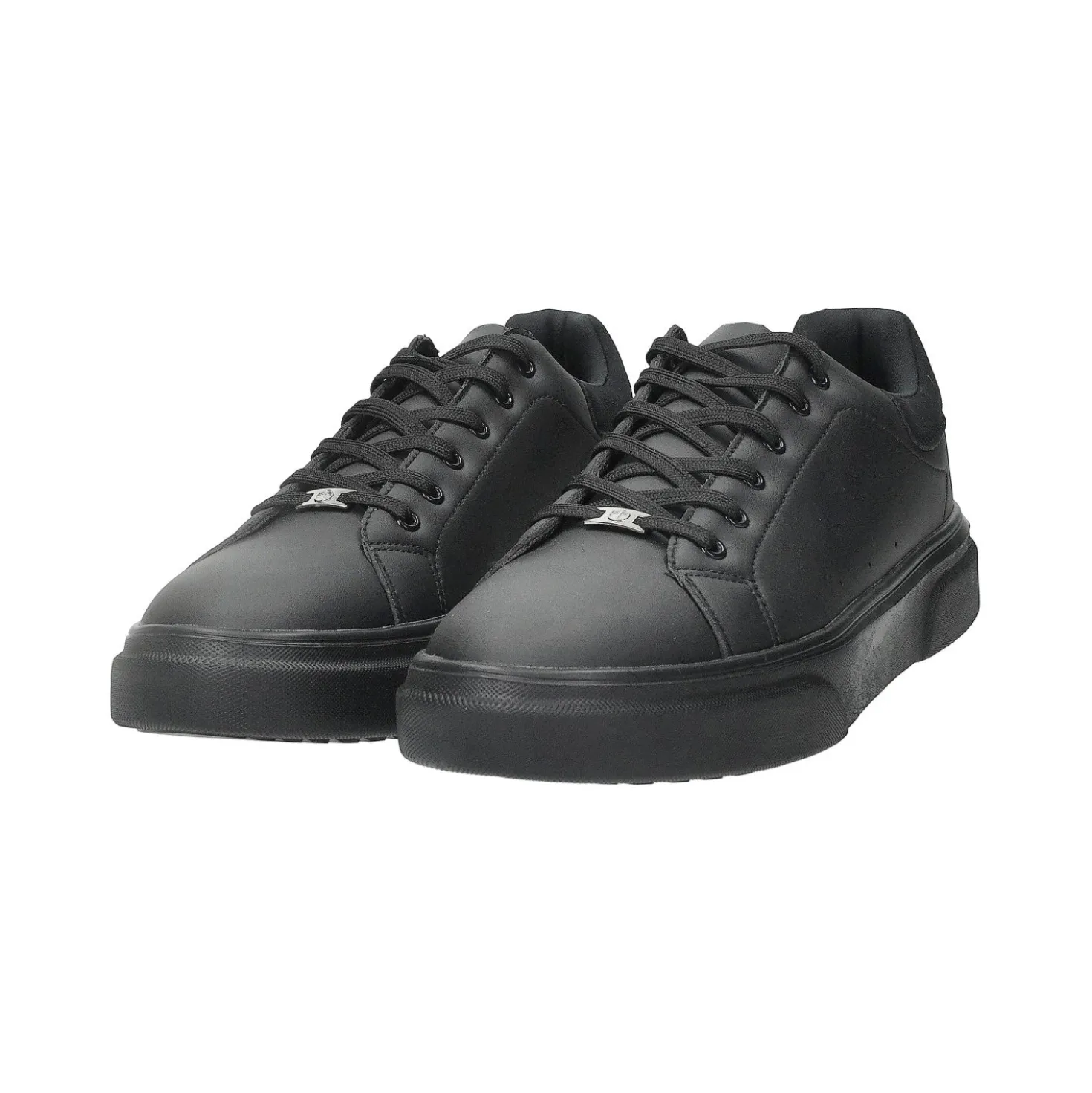 Sneakers in ecopelle con cuciture a vista