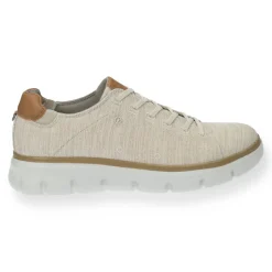 Sneakers in ecopelle con cuciture a vista