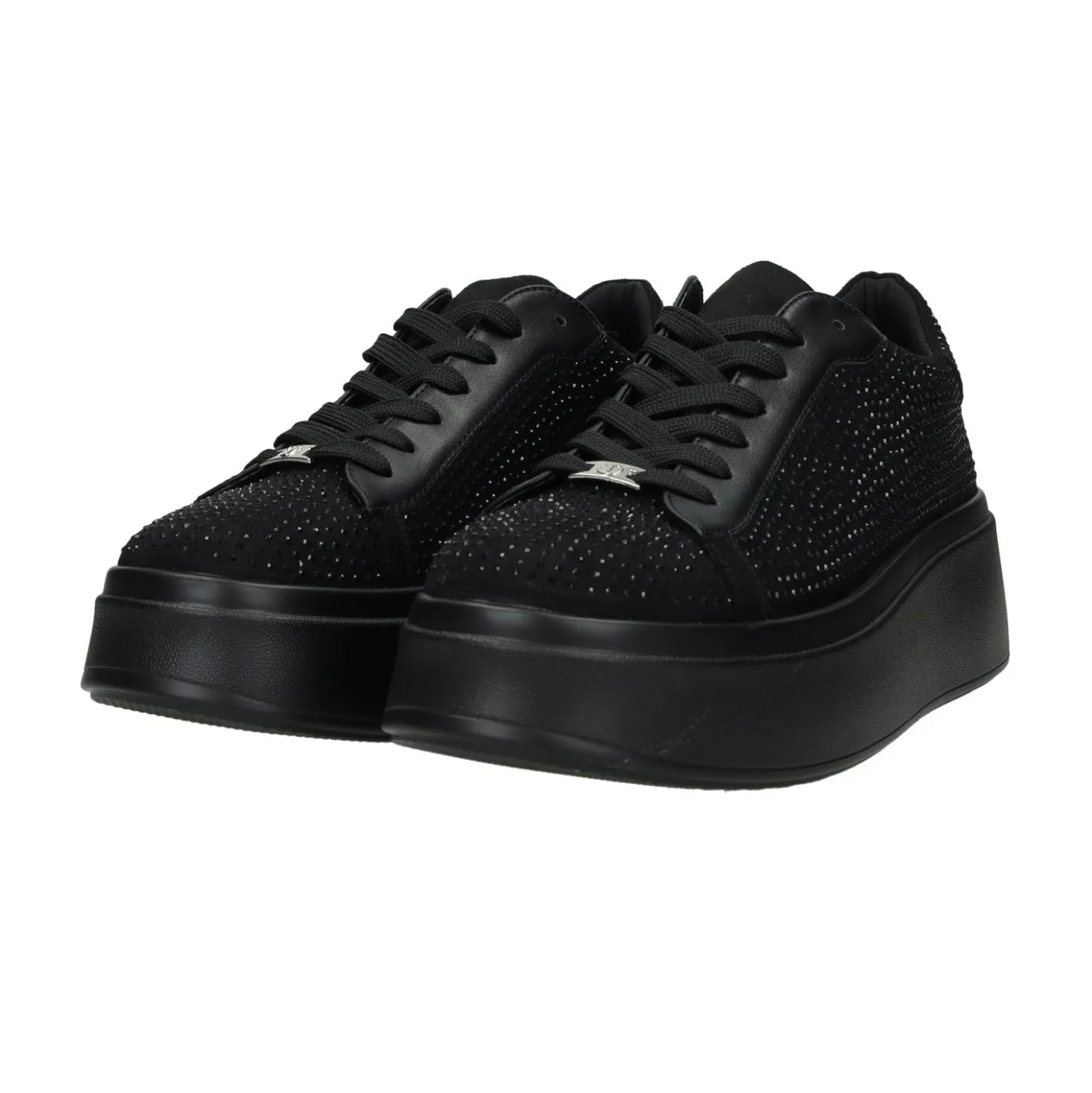 Sneakers ricoperte da strass. Tacco alto: 5 cm